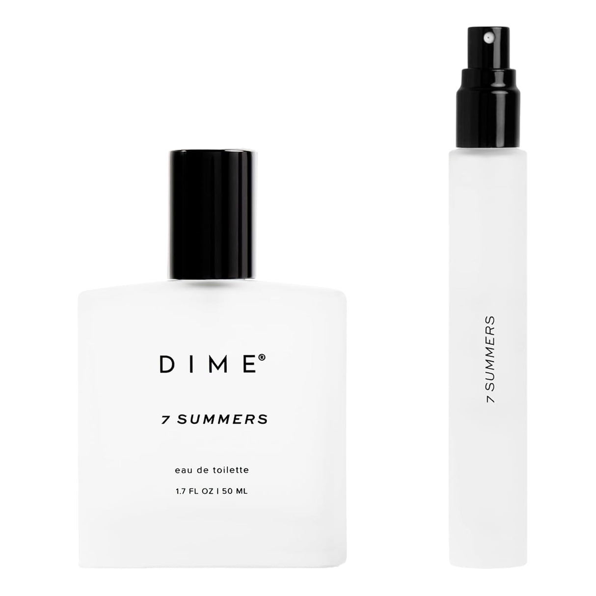 Dime Beauty 7 Summers Perfume Set ($87 Value) - Includes 50 ml + Travel Size 10 ml, Sweet Floral Scent, Clean Fragrance Eau de Toilette for Women, Hypoallergenic