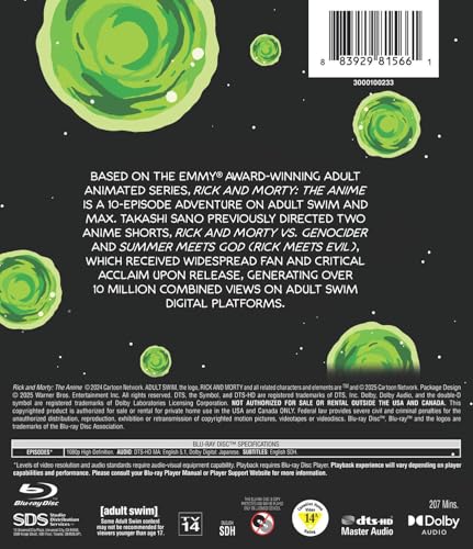 Rick and Morty: The Anime (Blu-Ray)