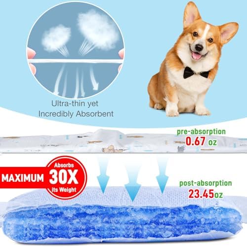 Dog Diapers Male Disposable Super Absorbent, 100 Count, Male Dog Wraps Leak Proof, Ultra Dry & Breathable, Small
