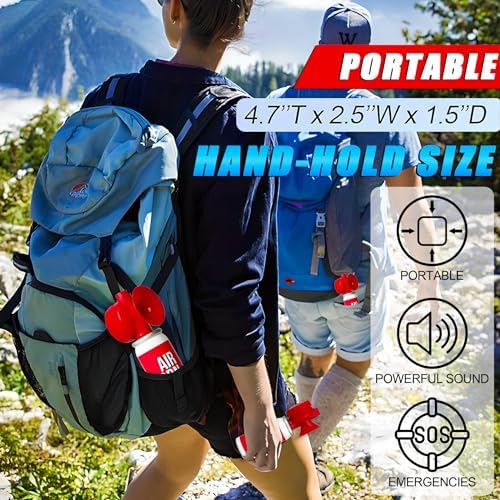 Air Horn 1.4oz 2pcs, Loud Mini Safety Boat Air Horn Can, Sports Event Starting Horn, Mini Small Compressed Blow Fog Bear Air, Celebrate Victory(2,Red)