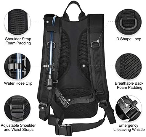 NOOLA Hydration Backpack with 3L TPU Water Bladder, Tactical Molle Water Backpack for Men Women, Hydration Pack for Hiking, Biking, Running and Climbing
