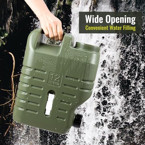 3.2 Gallon Camping Water Jug with Spout, GIGYES No Leakage Food Grade Camping Water Tank with Spigot for Picnic, BBQ Supplies