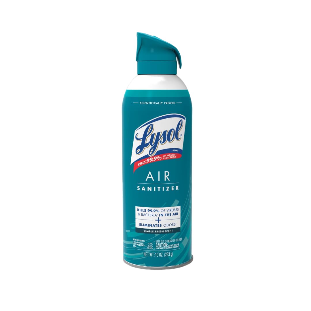 Lysol Air Sanitizer Spray, For Air Sanitization and Odor Elimination, Simple Fresh, Lavender, Cotton Blossom 10 Fl. Oz (Pack of 3)