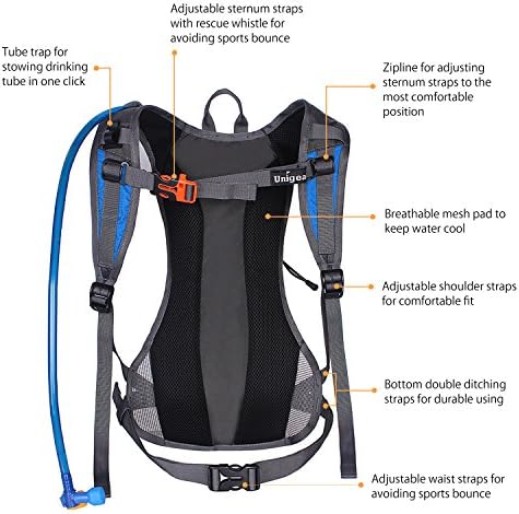 Unigear Hydration Pack Backpack with 70 oz 2L Water Bladder for Running, Hiking, Cycling, Climbing, Camping, Biking