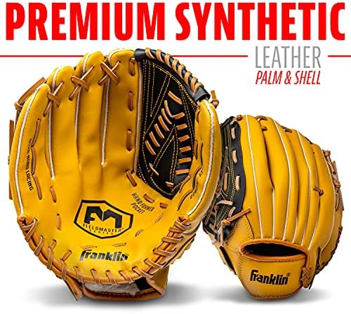 Franklin Sports Baseball + Softball Gloves - Field Master Adult + Youth Baseball + Softball Gloves - Right Hand + Left Hand Gloves - Infield + Outfield Mitts - Multiple Sizes + Colors