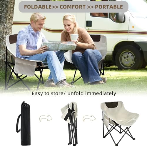 2 Pack Camping Chairs - Lightweight and Portable Chairs for Teens and Lightweight Individuals - Compact, Durable, and Portable - Ideal for Camping, Hiking, Beach, and Picnics - Carry Bag