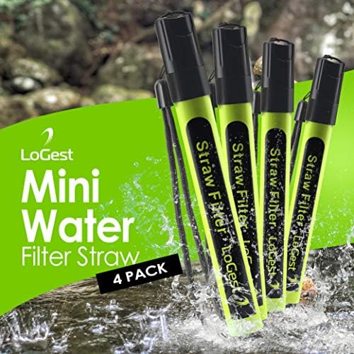 4 Pack Water Filter Straw - Water Purifying Device - Portable Personal Water Filtration Survival - for Emergency Kits Outdoor Activities and Hiking - Water Filter Camping Travel Survival Backpacking