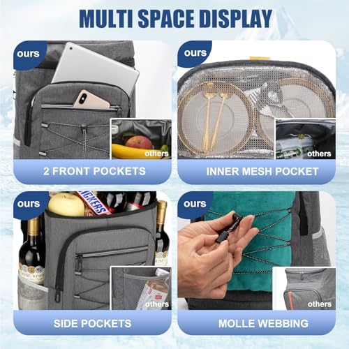 Backpack Cooler Insulated Leak Proof for Men Wowen 36 Cans Soft Cooler Backpack Insulated Waterproof Large Capacity Coolers Bag Portable for Lunch Camping Travel Picnic Hiking