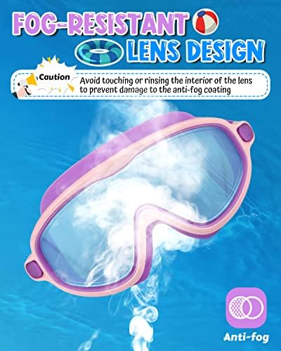 Rantizon Swim Goggles 2 Pack, Wide View Anti Fog&UV Swimming Goggles for Audlt, No Leaking Pool Accessories for Men Women Kid