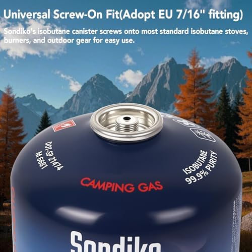 Sondiko Iso Butane Fuel Canister 230g 2 Pack, Camping Stove Fuel