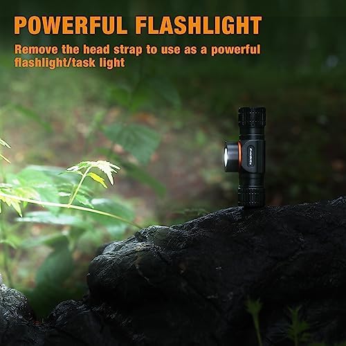 EverBrite Rechargeable Headlamp, 1000 Lumen LED Rechargeable Headlight with 5 Light Modes, Magnetic Base and Adjustable Headstrap,Perfect for Camping, Hiking, Caving, Fishing