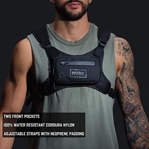 MVRK Water Resistant Chest Pack - Running Vest for Workouts, Running Phone Holder Extra Storage, Lightweight Running Pack