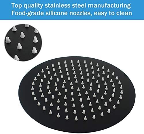 NearMoon Rain Shower Head, Ultra-Thin Design-Pressure Boosting, Awesome Some Experience, High Flow Stainless Steel Rainfall Head (10 Inch, Matte Black)