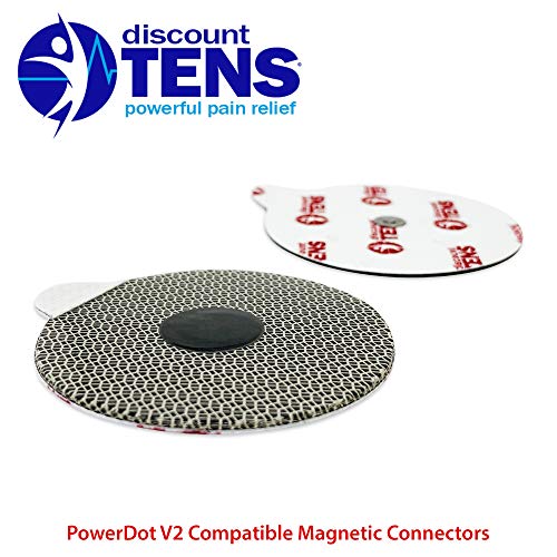 Discount TENS PowerDot 2.0 Compatible Electrodes with Magnetic Connector – 12 Replacement Pads (Version 2 – Magnetic), Red