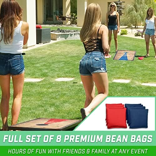 GoSports Portable Cornhole Sets, 8 Styles – Choose 4 x 2 ft or 3 x 2 ft - Boards Include 8 Bean Bags, Travel Case, and Game Rules