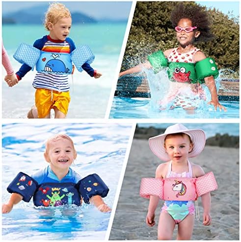 MoKo Toddler Swim Vest for Kids, 20-66 lbs, Arm Floaties with Adjustable Straps, Nylon Material, Swim Vest for Toddlers Learning to Swim