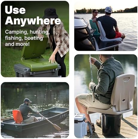 Step2 Folding Flip Seat, Lightweight Portable Outdoor Chair for Poolside, Camping, Beach, Boats, Tailgates, Durable Ground Chair with Back Support for Adults, Brown