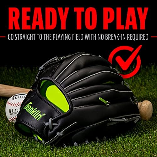 Franklin Sports Baseball + Softball Gloves - Field Master Adult + Youth Baseball + Softball Gloves - Right Hand + Left Hand Gloves - Infield + Outfield Mitts - Multiple Sizes + Colors