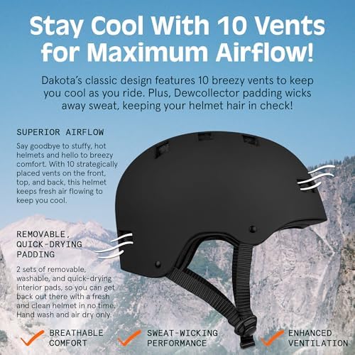 Retrospec Retrospec Dakota Bike Helmet - Skateboard Helmet Premium Protection Multi-Sport Bike, BMX, Skating, Scooter, and Skate Helmet