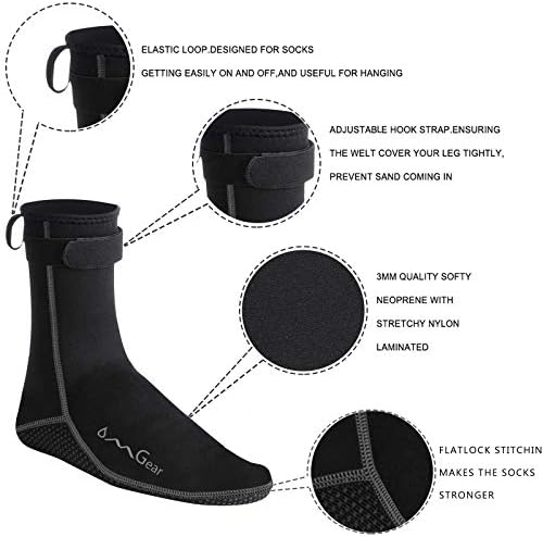 OMGear Water Socks Neoprene Socks Beach Booties 3mm 5mm Anti-Slip Wetsuit Footwear Fin Swim Sand Proof Socks