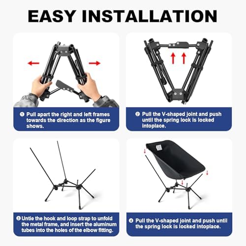 Lightweight Camping Chair, Portable Camping Chair with Carry Bag for Adults, Low Back Folding Compact Outdoor Chair for Backpacking, Hiking, Beach Garden, Picnic, and Travel (Black)