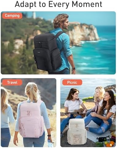 TOURIT Waterproof Cooler Backpack: 30 Cans Insulated Leakproof Portable Cooler Bag Beach Travel Camping Picnic Hiking
