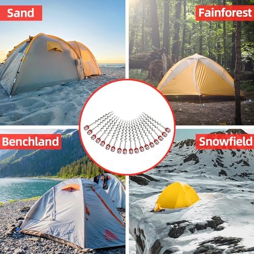 Ground Anchors Aluminum Tent Stakes Heavy Duty Tent Anchors for Swing Set Anchors Screw in kit for Securing Animals,Tents, Canopies, Sheds,Amusement Facilities,Swing Sets Outdoor-18 Packs