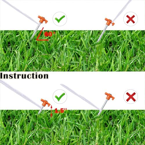 20 Pack Tent Stakes - 10 Inch Galvanized Non-Rust Ground Stakes Heavy Duty Canopy Anchors Metal Tent Pegs for Camping, Garden, Hiking, Orange