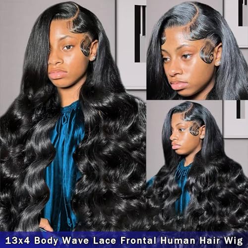 AIRDOT 30 Inch Body Wave Lace Front Wigs Human Hair 200% Density Frontal Wigs Human Hair Wigs for Women 13x4 HD Lace Front Wigs Human Hair Pre Plucked with Baby Hair