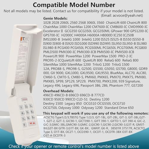 Garage Door Opener Keypad for Genie Intellicode and Dip Switch Opener, Overhead Door Codedodger, Replace GK-R 37332R OKP-BX GK-BX GWKP