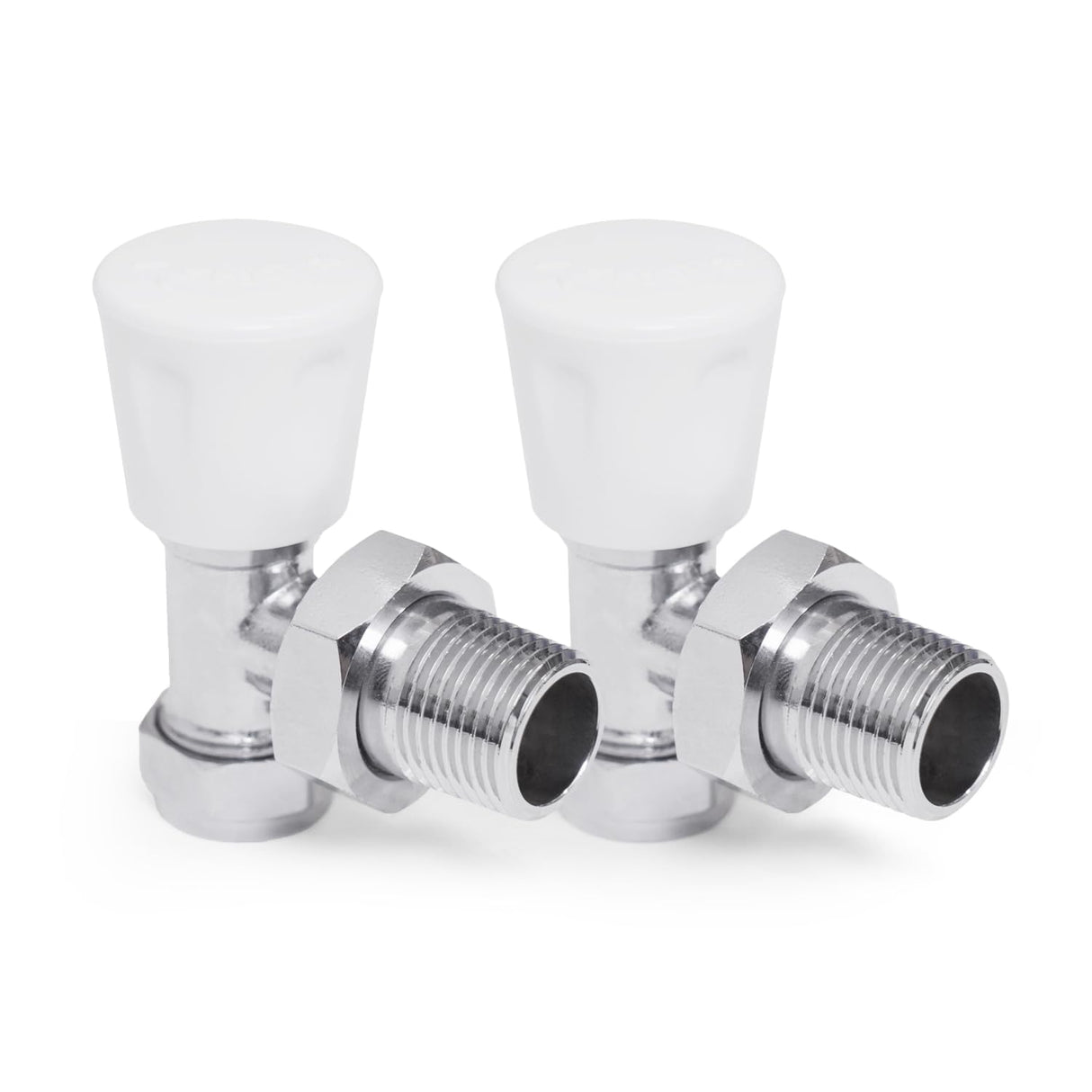 Vancoco Radiator Valve (Pair) - Angled Brass Radiator Valves with Lockshield Suit for Towel Radiators 1/2" /15mm Standard Thread