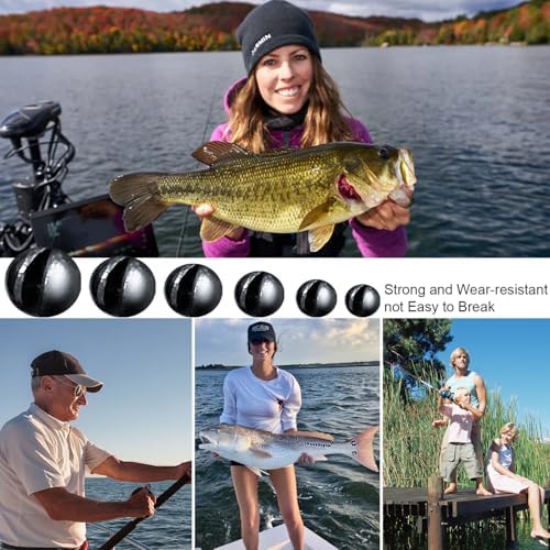 SANWEAL120PCS/200PCS Fishing Weights Sinkers - Premium Split ShotFishing Weights Sinkers - Round Removable Fishing Sinkers - 5/6 Sizes