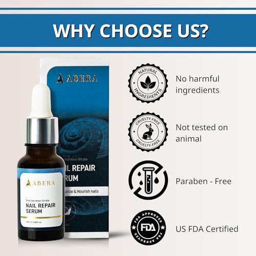 Abera Advanced Nail Repair Serum - Restorative Care for Brittle, Cracked & Discolored Nails - Supports Healthy Nails (Blue)