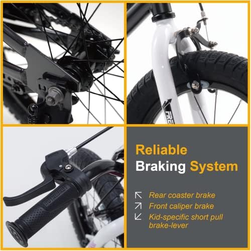 RoyalBaby Kids Bike EZ Freestyle Training Free Balance to Pedal Easy Learning Bicycle, 12-18 Inch for Toddlers to Big Kids