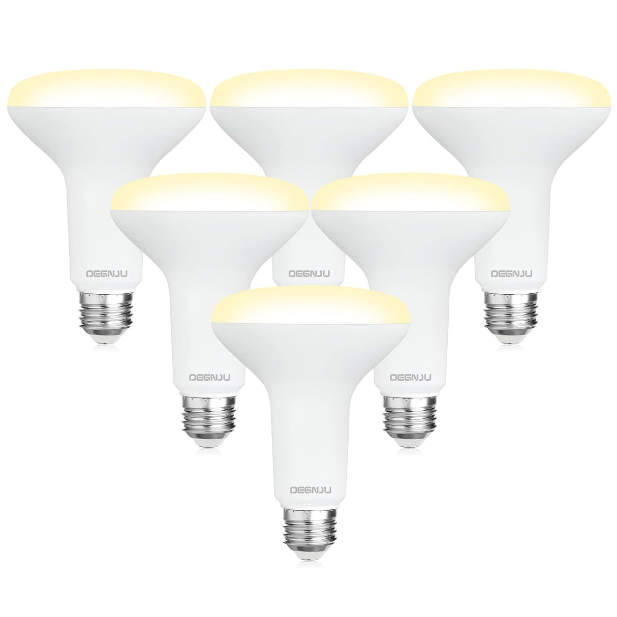 DEGNJU BR30 LED Bulb, Dimmable Flood Lights Indoor CRI80 7W Equivalent 65W 2700K Soft White 650 Lumens, 15000 Lifetime Hours Recessed Light Bulbs, Interior E26 Base LED Can Light Bulbs, 6 Pack
