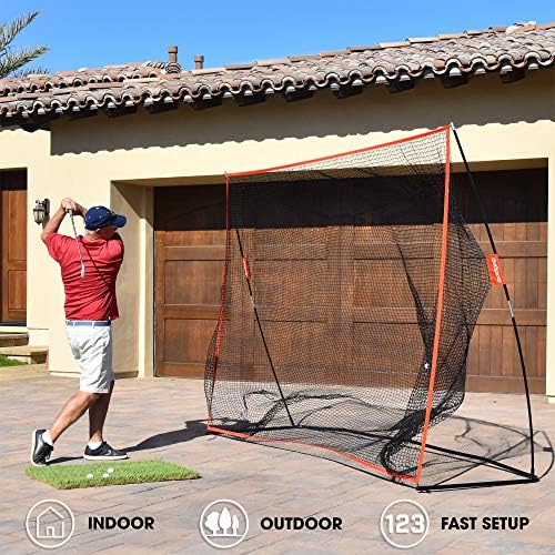 GoSports Golf Practice Hitting Net - Choose Between Huge 10 x7 ft or 7 x7 ft Nets -Personal Driving Range for Indoor or Outdoor Use - Designed by Golfers for Golfers