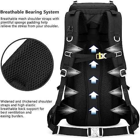 Esup 50L Hiking Backpack Men Camping Backpack with rain cover 45l+5l Lightweight Backpacking Backpack Travel Backpack