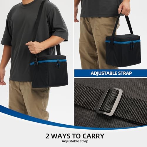 1 LB Propane Tank Storage Bag with Padding, Mini Propane Cylinder Carry Case to Hold 4 Pcs Small Gas Tank, Portable 16 OZ Gas Cylinder Holder with Strap, Bag Only