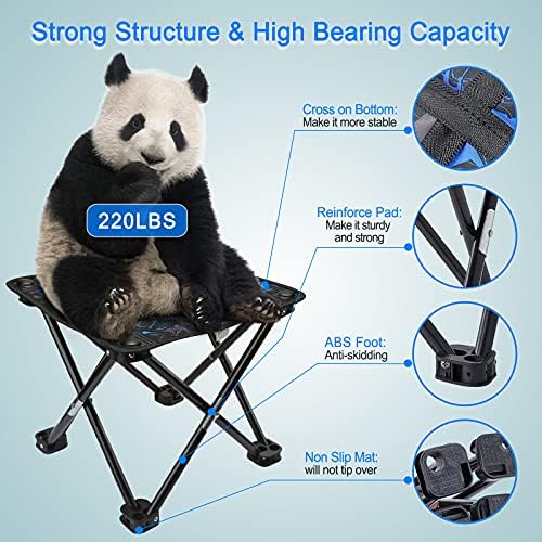 Camping Stool Portable Folding Stool Portable Chair Mini Foldable Stool Fishing Stool for Adults Fishing Hiking Gardening and Beach with Carry Bag(Camouflage)