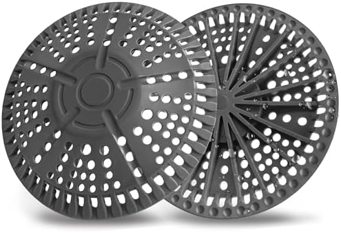 Shower Drain Hair Catcher, 2 Pack 5.5in Shower Hair Catcher Large Premium Silicone Drain Protector Strainer, Shower Drain Cover for Shower Room, Floor Drain, Bathroom Sink, Dark Grey