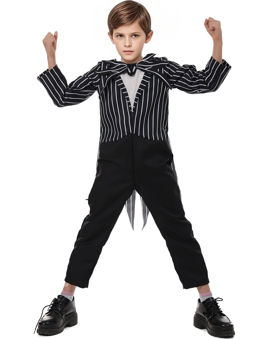 LOKI Helmet Skeleton Costume for Kids Boys Nightmare Jumpsuit and Mask Outfits Christmas Halloween Cosplay 3-12 Years