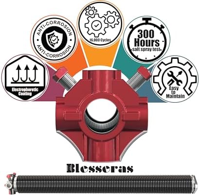 Garage Door Torsion Springs with Non-Slip Winding Bars, Oil-Free Electrophoretic Coated Coil 2-Inch Diameter Spring Set, 1 Pair, 207 X 2'' X 22''