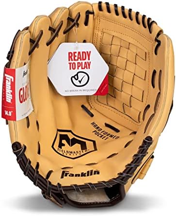 Franklin Sports Baseball + Softball Gloves - Field Master Adult + Youth Baseball + Softball Gloves - Right Hand + Left Hand Gloves - Infield + Outfield Mitts - Multiple Sizes + Colors
