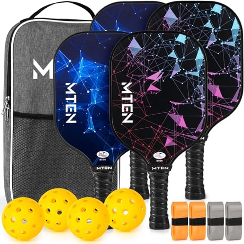 Pickleball Paddles, USAPA Approved Fiberglass Surface Pickleball Set with Pickleball Rackets, Pickleball Paddles Set for Men Women