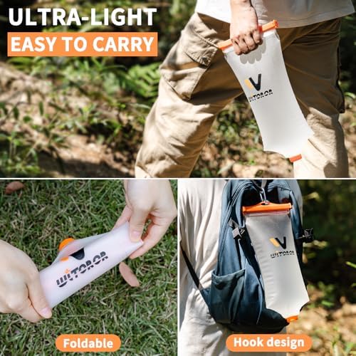 Water Bag 2L Compatible with Sawyer Squeeze Water Filter, Durable TPU Material, BPA & PVC Free Squeeze Pouch, Collapsible Hydration Canteens for Camping Hiking Cycling Fishing or Traveling