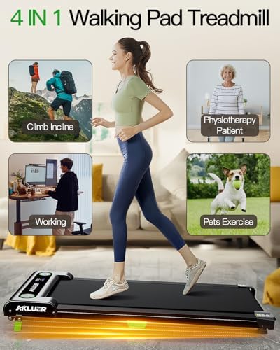 Walking Pad with Incline, Incline Treadmills for Home, 2.5 HP Under Desk Treadmill Small with Remote Control, Walking Pad Small Treadmill with LED Display