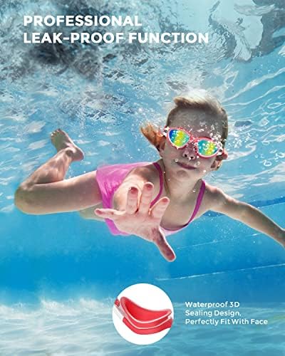 OMID Kids Swim Goggles, P2mini Polarized Swimming Goggles Comfortable for Age 6-14