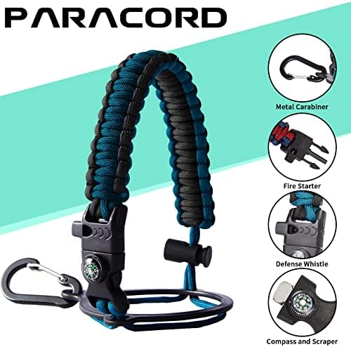 32/40/64/128 oz Insulated Water Bottle with straw & Spout Lids Keep Cold 48H Hot 24H, Large Water Flask Bottle with Shoulder Carrier Bag, Paracord Handle & Boot for Gym, Workout & Beach