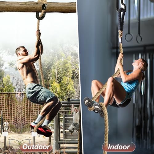 Climbing Rope 1.5 Inch Diameter 10FT 15FT 20FT 25FT 30FT 35FT Gym Climbing Rope for Fitness & Strength Training, Workout Exercises Climbing Rope for Adults Kids Outdoor or Home Indoor