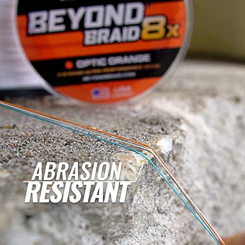 Beyond Braid Braided Fishing Line -Super Strong - Abrasion Resistant - No Stretch -Blue Camo, Moss Camo, White, Green, Pink, Blue, 4 Strand 8 Strand